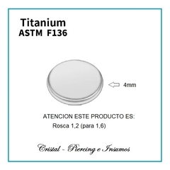 Top disco plano, corazon y rayo enTitanio Grado Implante ASTM-F136 - Cristal