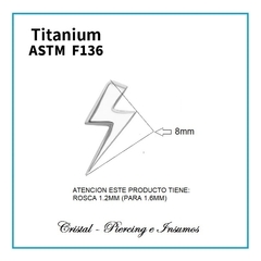 Imagen de Top disco plano, corazon y rayo enTitanio Grado Implante ASTM-F136