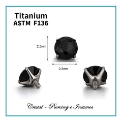 Top de piedra natural engarzado prong-set en Titanio Grado Implante ASTM-F136 - comprar online