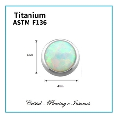 Top opalo (bezel set) en Titanio Grado Implante ASTM-F136 - Cristal