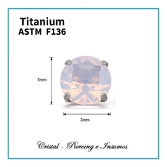 Imagen de Top de piedra natural engarzado prong-set en Titanio Grado Implante ASTM-F136