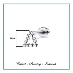 Labret triangulo de esferas rosca interna - tienda online