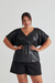 Blusa AZUL, Negro plateado