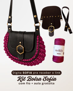[KIT+FIO #77] Kit Bolsa Sofia + 1 Fio Lux Rosa Bourbom (aula gratuita por @a.lojamatilda)