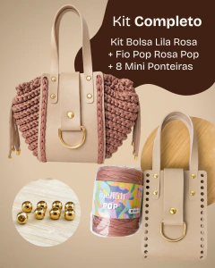 [KIT+FIO #24] Kit Lila Bege/Dourado + Fio Pop Sonho de Valsa + 8 Mini Ponteiras