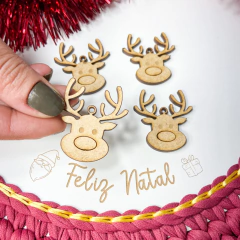 Apliques de Natal Rena (4 unidades)