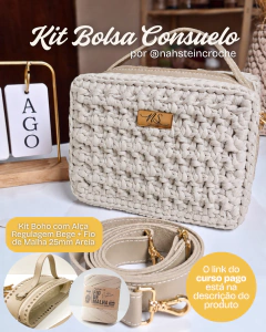 [KIT+FIO #52] Kit Bolsa Consuelo + Fio de Malha 25mm Areia (Compre o curso com @nahsteincroche)