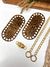 Kit Bolsa Matilda com 2 Bases Acrilico Animal Print 15x7cm + Alça Lucélia e Fecho Tigresa - Dourado