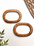 Alça Oval Rattan Caramelo 13,5x9,5cm - Par