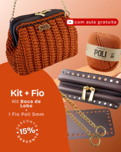 [KIT+FIO] [06] Kit Boca de Lobo Café + Fio Poli 5mm Camelo