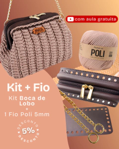 [KIT+FIO #13] Kit Boca de Lobo Café + Fio Poli 5mm Neutro Rose