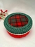 Par de Bases em Acrílico Redondo 15cm - Xadrez Natalino & Vermelho - comprar online