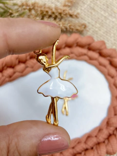 Pingente Bailarina Branca - unidade