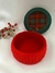 Par de Bases em Acrílico Redondo 15cm - Xadrez Natalino & Vermelho - Loja Matilda