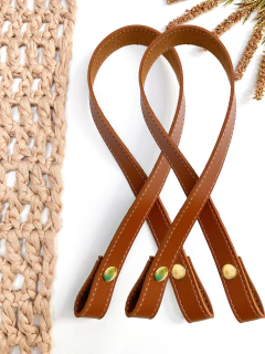 70x2cm-Par de Alças de Pressão Pespontadas