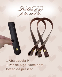 [KIT 4] Lapela P + Par de Alça Pespontada Botão de Pressão 70cm