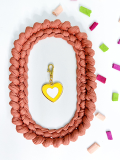 Chaveiro Coração Bicolor - Amarelo