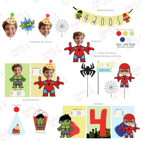 Papelaria Hulk e Homem Aranha