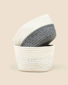 Cesto De Tela Tejido Algodón Calidad Reforzado Deco - Maceta