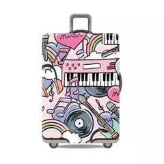 Funda para Equipaje - Cubre Valijas con Diseño Lycra Elastica ( Mediano ) (24") Viaje en internet