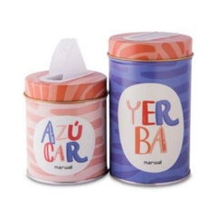 Kit Mate Yerbero Azucarero Set Latas Yerba Y Azúcar en internet