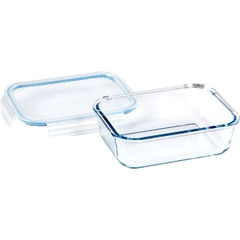 Taper Hermético multiuso la base de vidrio y tapa de plástico con cierre Clic & Lock Hermético 1520ml
