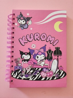Imagen de LIBRETA -CUADERNO TAPA DURA TAMAÑO FRANCESA KUROMI 100 HOJAS RAYAS-HELLO KITTY