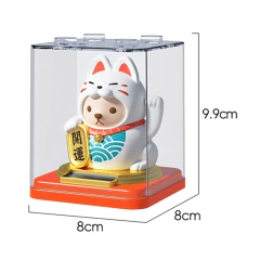 Adorno De La Suerte Maneki Neko Doble- Happy Cat - Japonés en internet