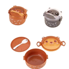 Lunchera -Vianda - Tapers Bear &Panda Cute + Tenedor - 1000ml