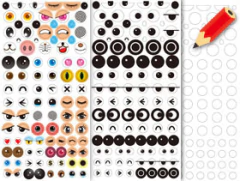 Sticker Origami-importado- Ojos -boca-nariz en internet