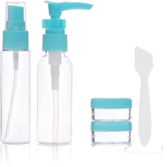 Set De Viaje 5 Piezas De Envases Frascos Botellas Cosméticos