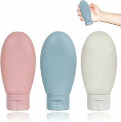Set Viaje X 3 Envases Porta Cosmético Dispenser Shampoo/crem - comprar online