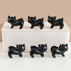 Set X 6 Clips-broches-pinzas Multifunción Gato Black & White - tienda online
