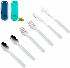 Imagen de Set Cubiertos Con Estuche 3pzas Desmontable Acero Inoxidable