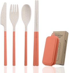 Set Cubiertos Con Estuche 4pzas Desmontable Eco biodegradable - comprar online