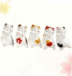 Adornos Maneki Neko ( Gato de la buena suerte) apoyo Palitos ( ohashi) -