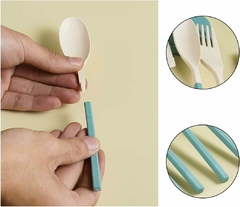 Imagen de Set Cubiertos Con Estuche 4pzas Desmontable Eco biodegradable