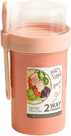 Contenedor Para Alimentos 2 en 1 + Salsero Tamaño M con Cuchara(760+230ML) - comprar online
