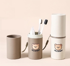 Portacepillo De Viaje Vaso Organizador Oso Kawaiii 20.5*7cm