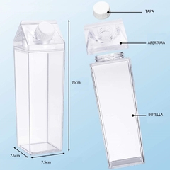 Botella Acrílico P/leche 1000ml Forma De Cartón Libre Bpa - tienda online