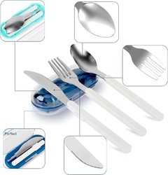 Set Cubiertos Con Estuche 3pzas Desmontable Acero Inoxidable - Anantrade- My shop Kawaiii