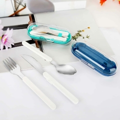 Set Cubiertos Con Estuche 3pzas Desmontable Acero Inoxidable