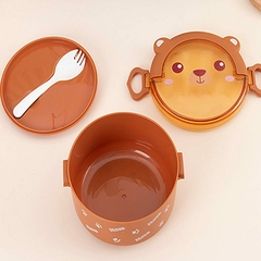 Lunchera -Vianda - Tapers Bear &Panda Cute + Tenedor - 1000ml - tienda online