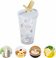 Vaso De Plástico Con Sorbete De Plastico Kawaii Antiderrame - tienda online