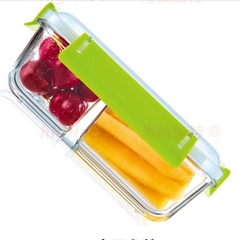 Taper De Vidrio Tapa De Plástico C/ División Alimento 830ml