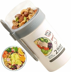 Contenedor Para Alimentos 2 en 1 + Salsero Tamaño M con Cuchara(760+230ML) - tienda online