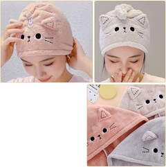 Turbante Toalla Para Secar El Cabello Gatito Kawaii - Anantrade- My shop Kawaiii