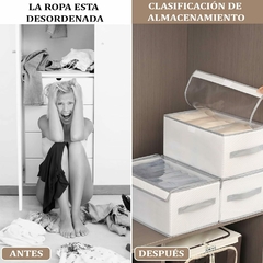 Organizador De Cajón Tela 9 Divisiones Con Tapa Toalla/jean - Anantrade- My shop Kawaiii