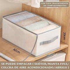 Organizador De Cajón Tela 9 Divisiones Con Tapa Toalla/jean - tienda online