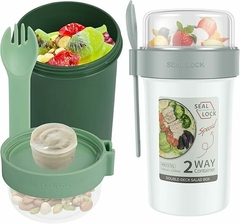 Contenedor Para Alimentos 2 en 1 + Salsero Tamaño M con Cuchara(760+230ML) en internet